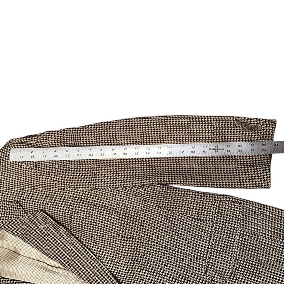 VTG Christian Dior Le Connaisseur Men’s Beige Houndstooth Blazer Sport Coat 44L - Picture 13 of 15